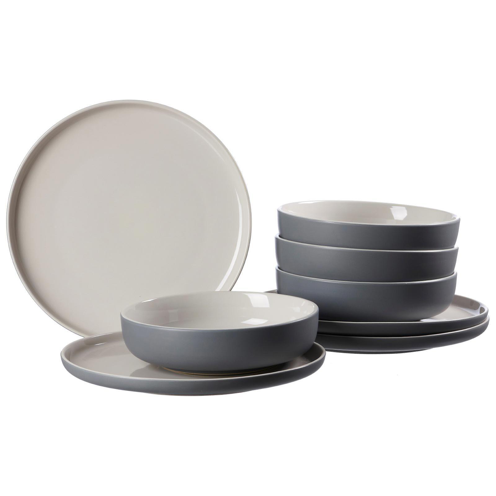 TAFELSERVICE Jasper grau 8-tlg. - Grau, Keramik (2/2/2cm) - Ritzenhoff Breker