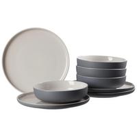 TAFELSERVICE Jasper grau 8-tlg. - Grau, Keramik (2/2/2cm) - Ritzenhoff Breker