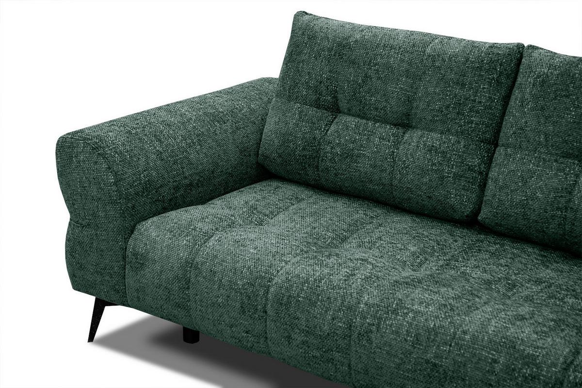 ECKSOFA SALVINI 5-Sitzer, smaragdgrün - Smaragdgrün/Schwarz, Holzwerkstoff/Textil (292/158cm) - Wozimo