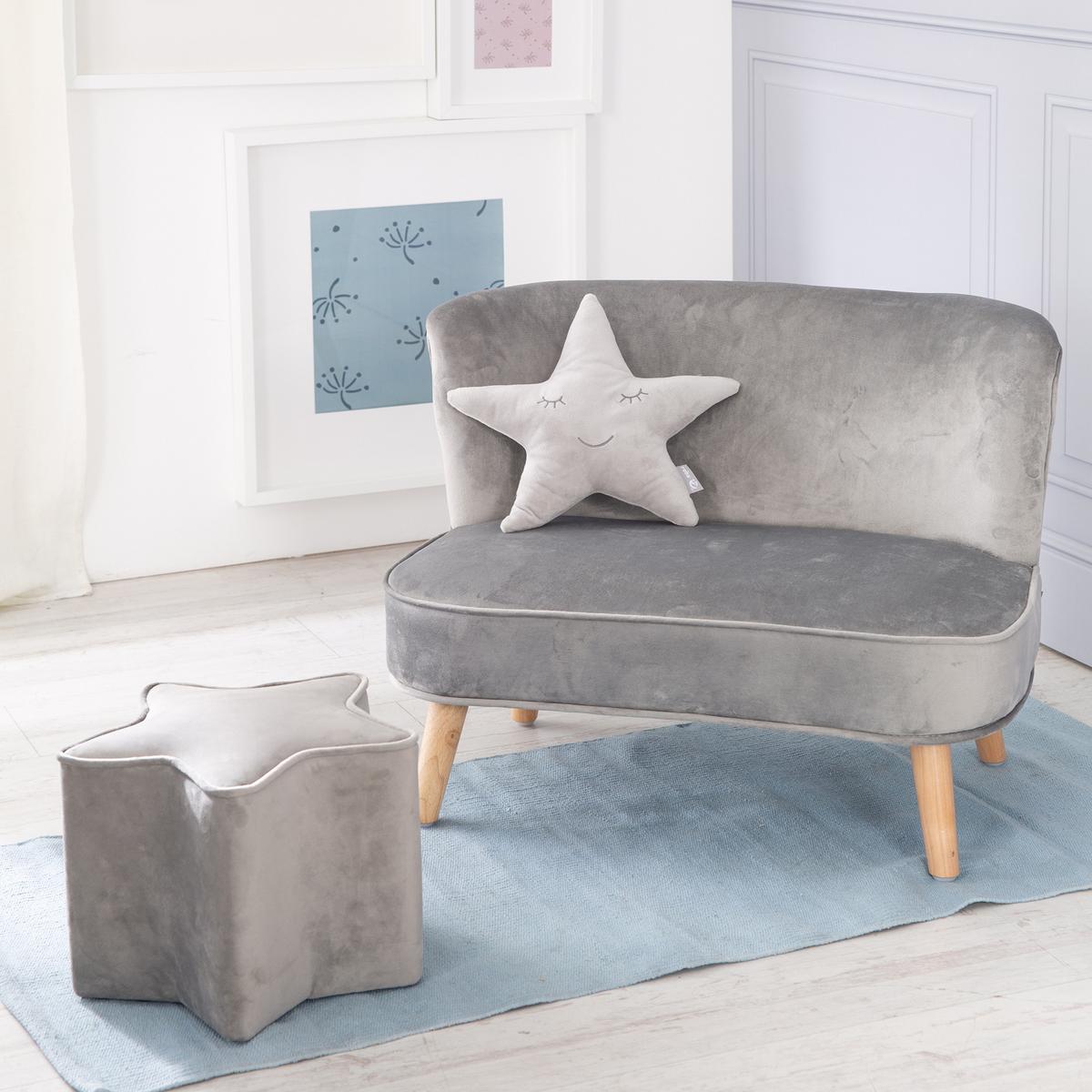 KINDERSOFA 3er-Set silbergrau - Grau, Holzwerkstoff/Textil (70/50/48cm) - Roba