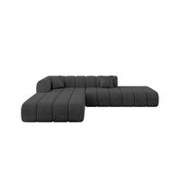 ECKSOFA Ottomane Links BILA-L 289x176x71 Dunkelgrau Samt - Dunkelgrau/Anthrazit, Holzwerkstoff/Kunststoff (176/289cm) - ALTDECOR