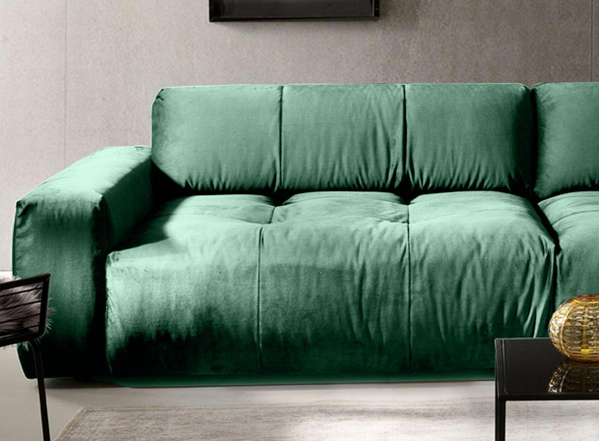 SOFA MIT SITZTIEFENVERSTELLUNG PALACE Smaragdgrün Webstoff Relaxfunktion - Smaragdgrün, Textil (298/74/120cm) - KAWOLA