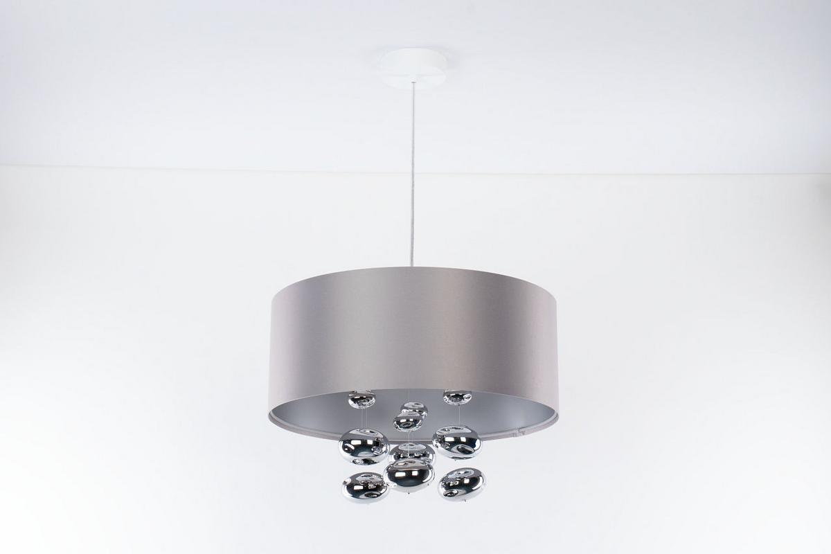 HÄNGELEUCHTE Grau 40/96 cm - Silberfarben/Grau, Kunststoff (40/1/96cm) - ONZENO
