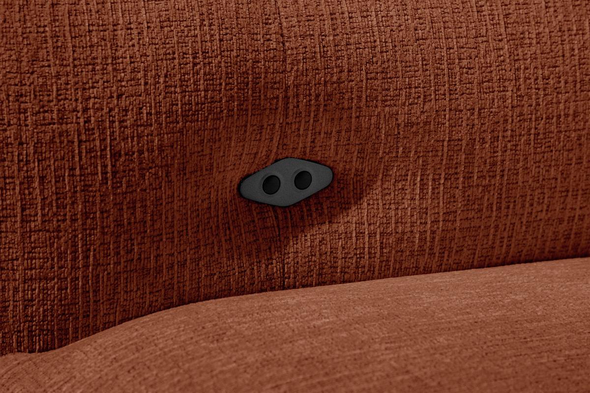 ECKSOFA SVEN 3-Sitzer, 1 Relax XL, verstellbare Kopfstützen, rot - Rot/Schwarz, Holzwerkstoff/Textil (256/163cm) - Wozimo
