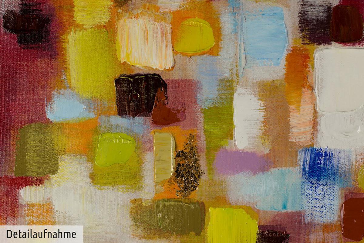 ACRYLBILD HANDGEMALT 80/80 cm - Gelb, Holz/Textil (80/80cm) - KUNSTLOFT
