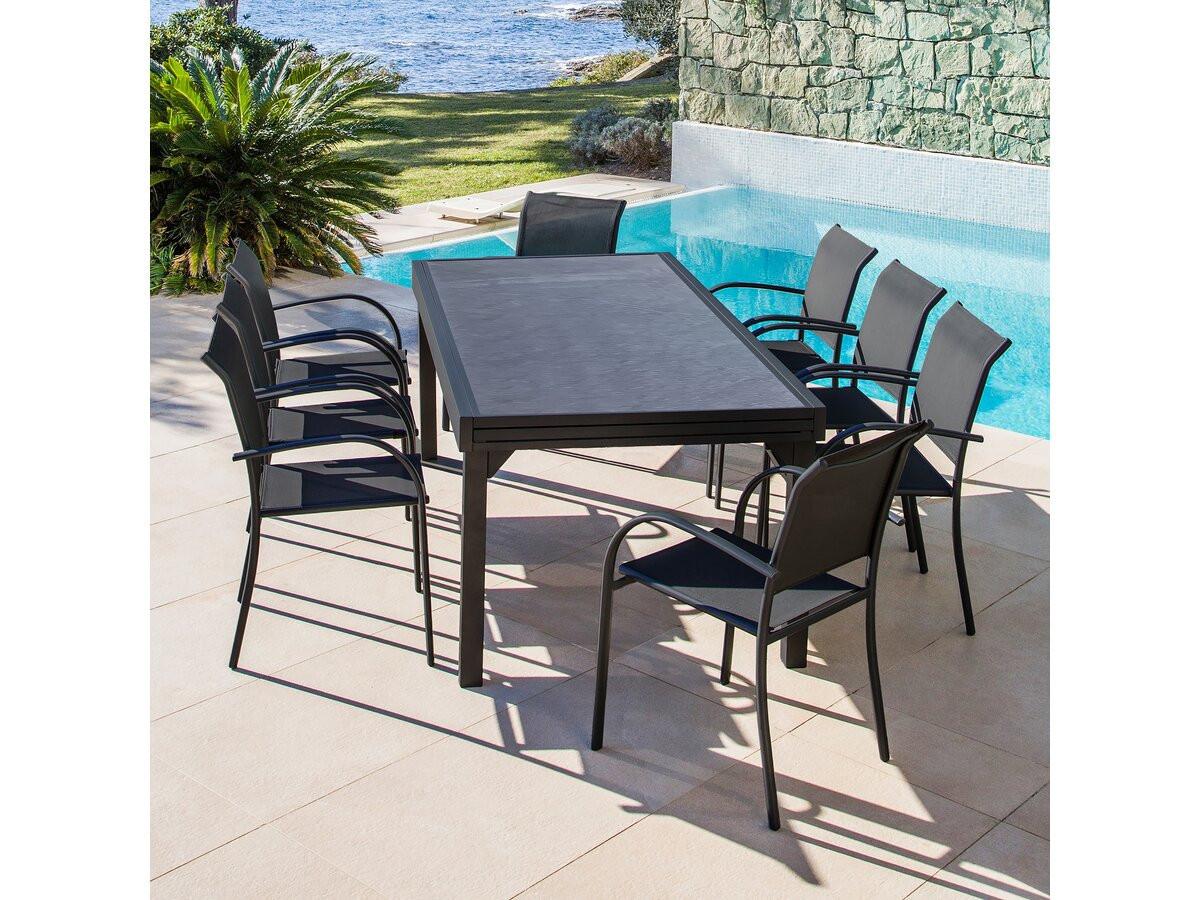 GARTENTISCH lagos Schwarz - Schwarz, Metall (280/90/76cm) - Habitat Garten