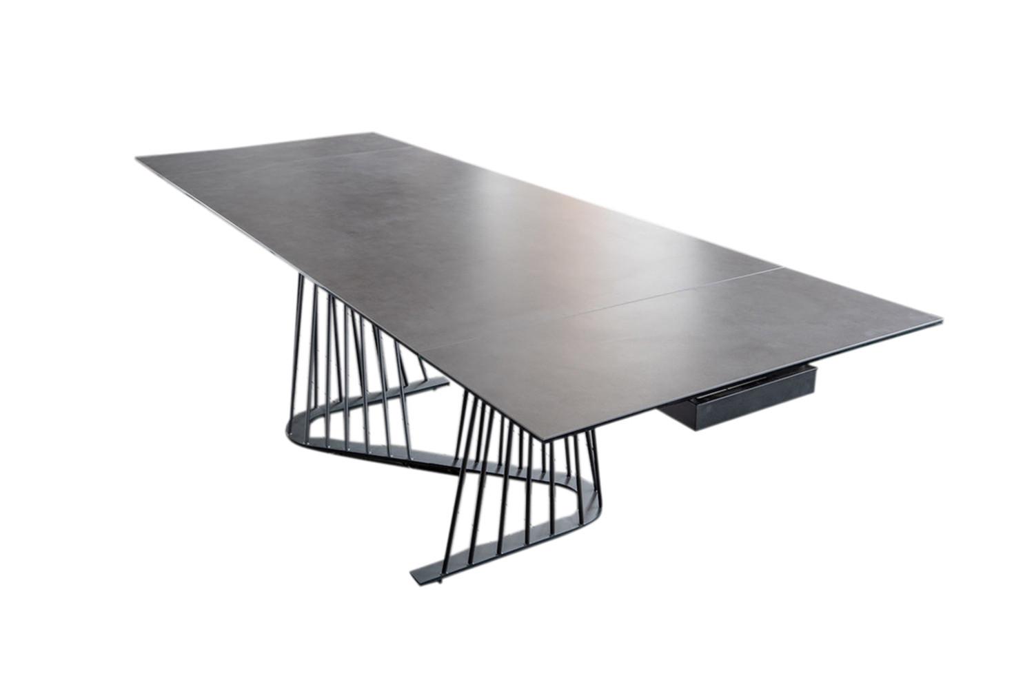 AUSZIEHTISCH ELOISE Schwarz Metall, Glas - Schwarz, Metall (90/180/76cm) - KAWOLA