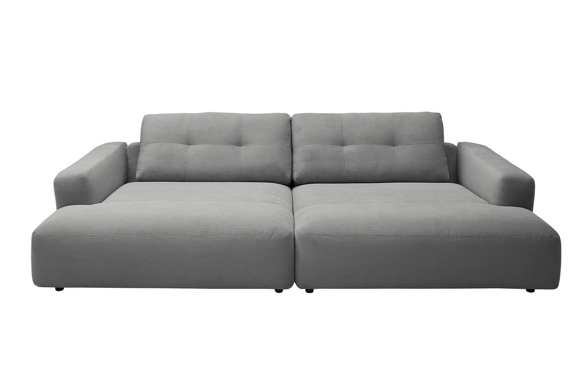 BIG SOFA MIKA Anthrazit Cord - Anthrazit/Schwarz, Kunststoff/Textil (300/86/167cm) - KAWOLA