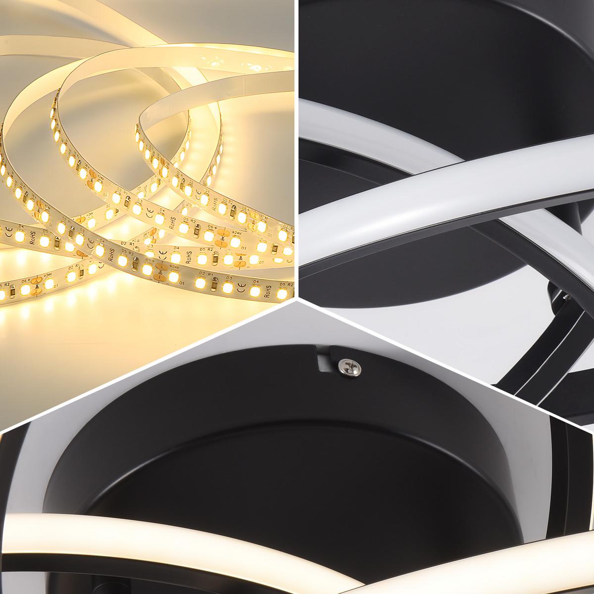 LED-DECKENLEUCHTE Strahliel 42/16/45 cm - Schwarz, Metall (45/42/16cm) - ZMH