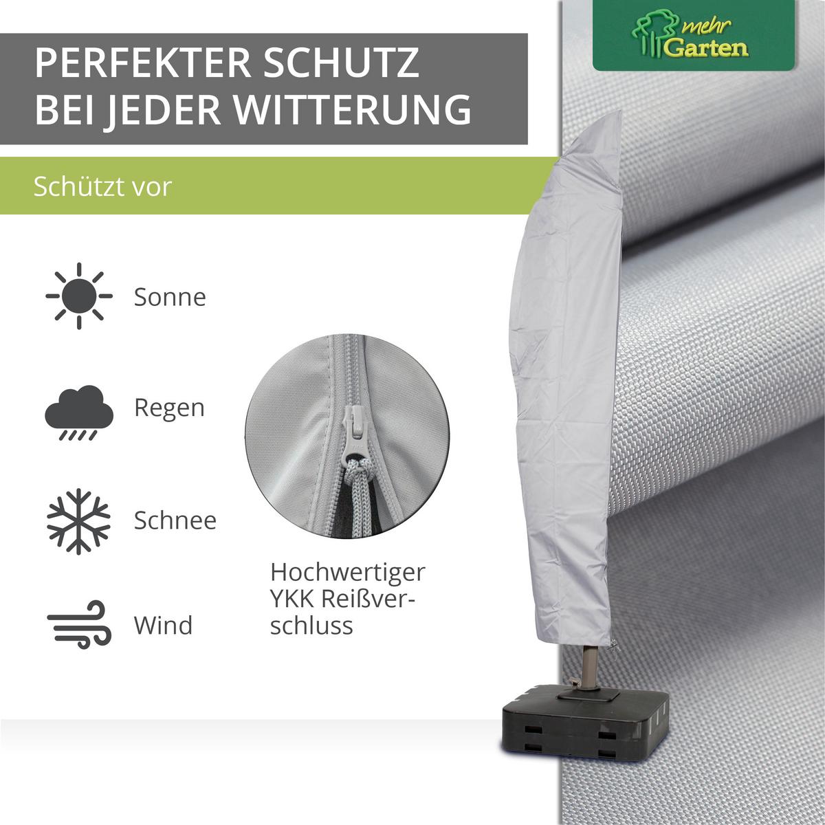 SCHUTZHÜLLE für Ampelschirm Gestell gebogen SHP-60085 - Grau, Kunststoff (84/270/84cm) - mehr Garten