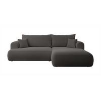 ECKSOFA Ovo Dunkelgrau Bouclé - Dunkelgrau/Schwarz, Kunststoff/Textil (165/260cm) - Selsey