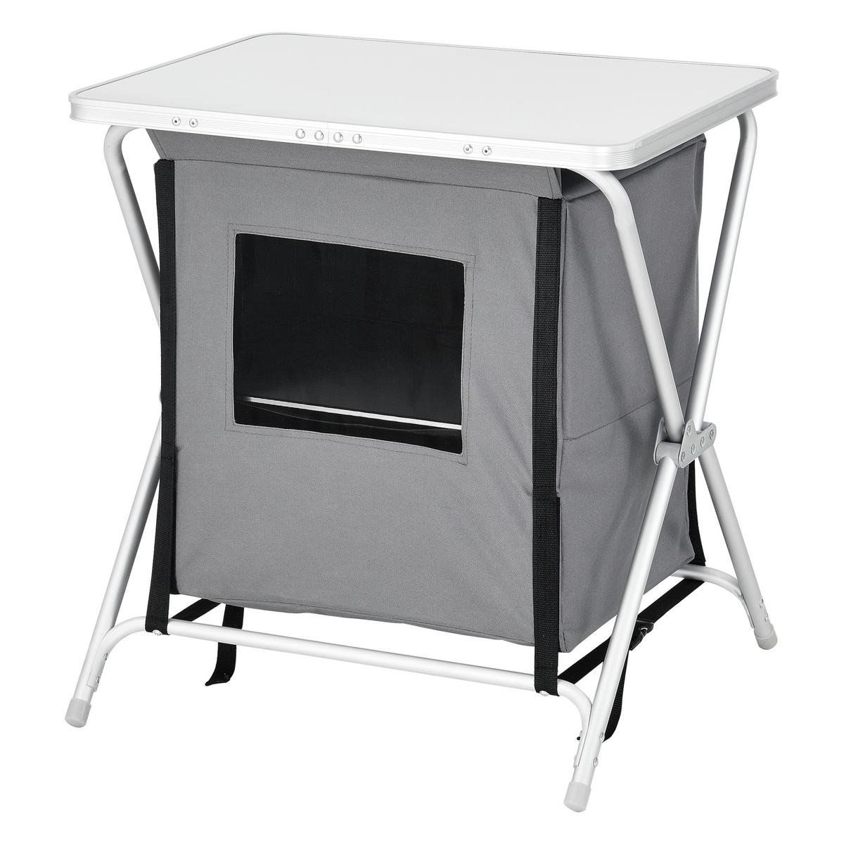 CAMPINGSCHRANK Tullinge - Grau, Textil/Metall (45/60/64cm) - [en.casa]