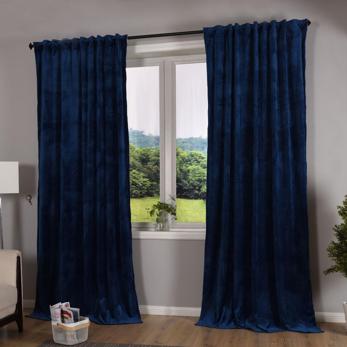VORHANG 2ER SET MILANO HxB 280x135 cm Blau - Blau, Textil (135/280cm) - Gardinenbox