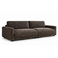 SOFA MARLIN Braun Flachgewebe - Schwarz/Braun, Kunststoff/Textil (262/80/100cm) - KAWOLA