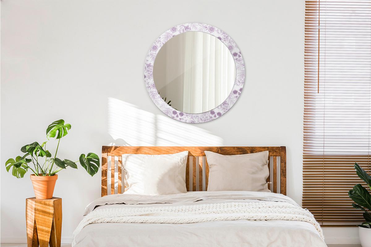 SPIEGEL Rund Ø 80 cm mit Aufdruck - Violett, Glas (80/80/0.4cm) - Wallfluent