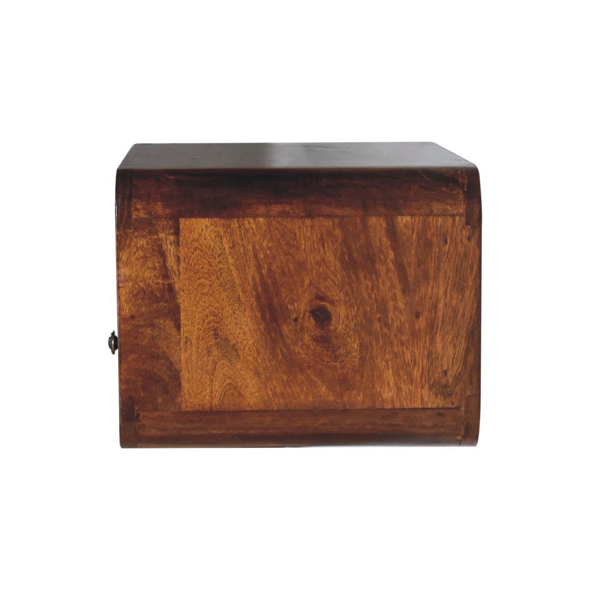 NACHTTISCH Levitate, Wandmontiert, 1 Schublade, 1Offenes Fach , Braun - Kastanienfarben/Messingfarben, Holz/Metall (45/25/32cm) - Artisan Furniture