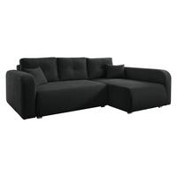 ECKSOFA Viena Cord, Seite: Rechts - Silberfarben/Schwarz, Holz/Kunststoff (234/145cm) - MIRJAN24