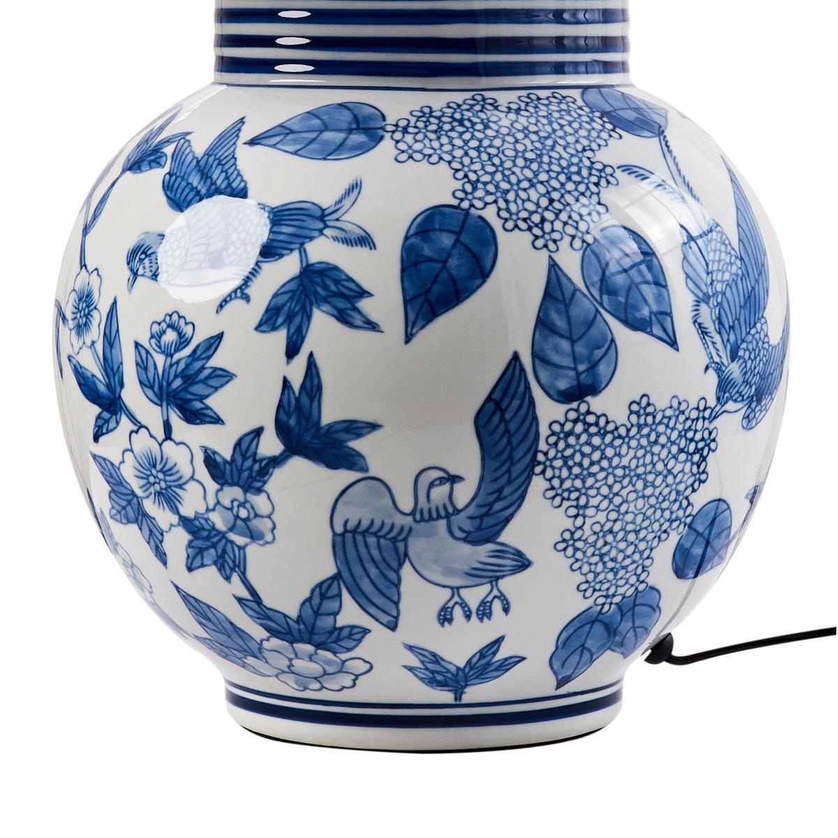 TISCHLAMPE Weiß Arunca - Blau/Weiß, Keramik (40/40/51cm) - Beliani