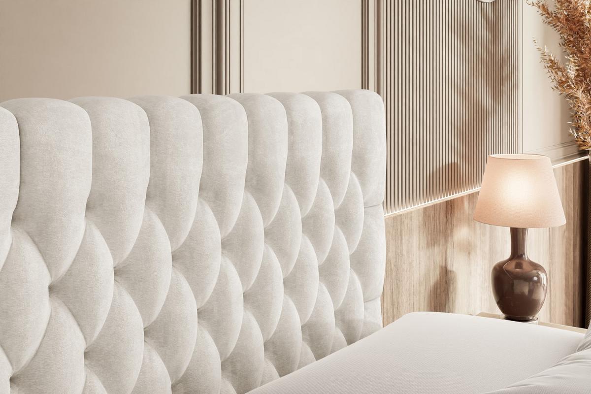 BOXSPRINGBETT SERENE KING - 120 x 200 - H3/H4 - Ecru - Ecru, Holzwerkstoff (120/200cm) - ALTDECOR