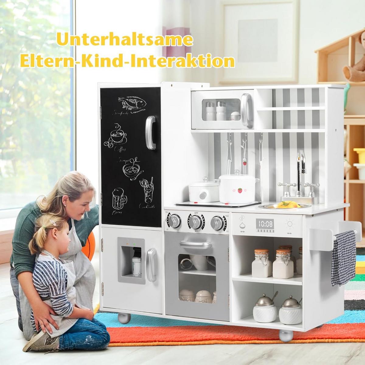 KINDERKÜCHE Weiß - Weiß, Holz (83/80/32cm) - COSTWAY