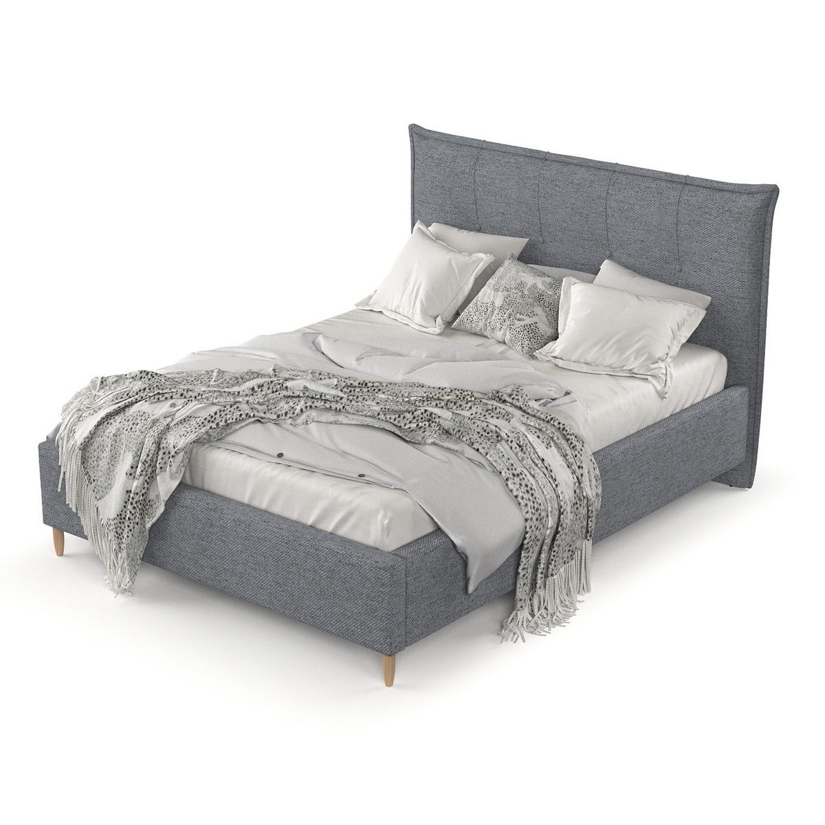 POLSTERBETT Plaza 120/200 cm Grau im Neve Stoff - Naturfarben/Grau, Holz/Holzwerkstoff (120/200cm) - AltaBeds