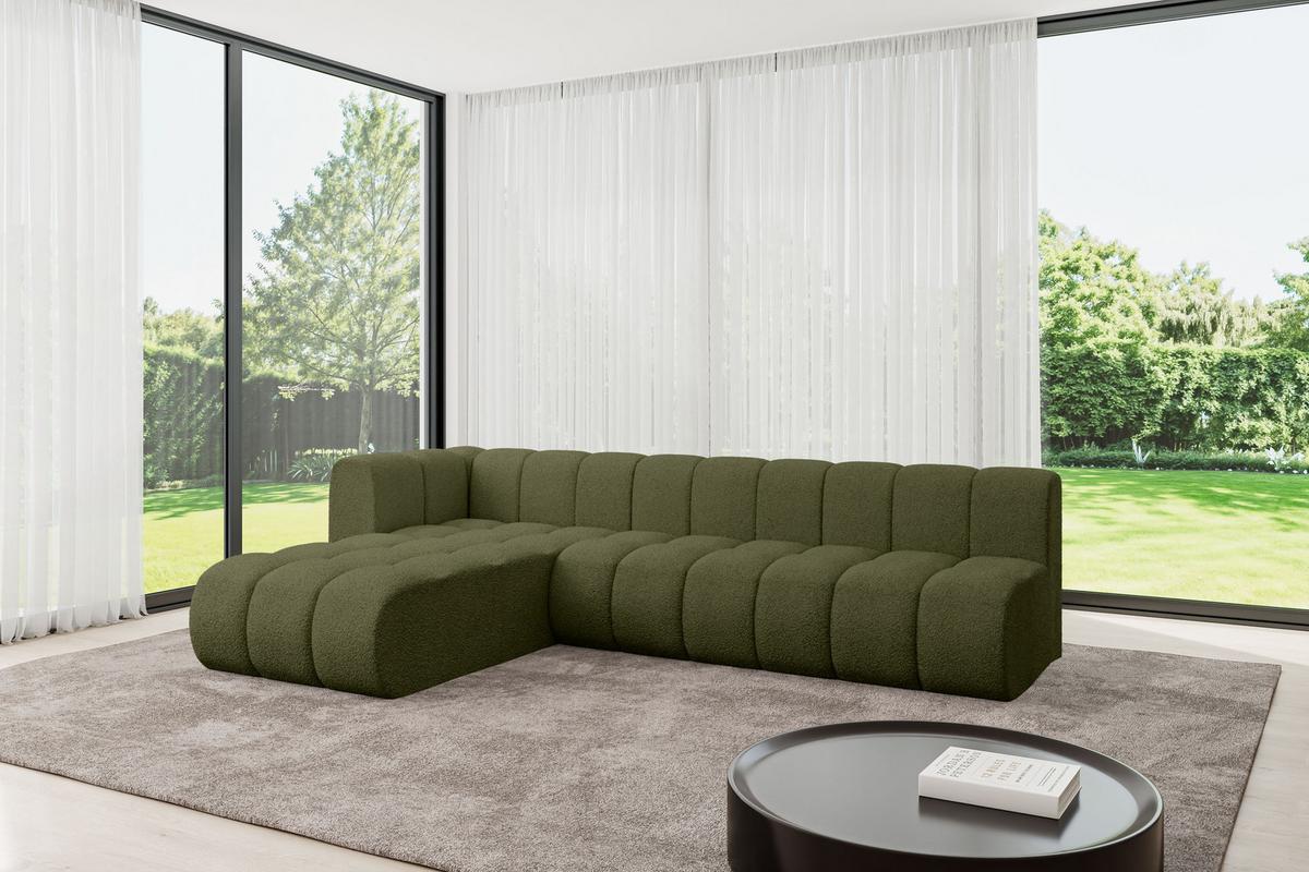 ECKSOFA modulares Sofa Darnel-L2 - 296x177x70 cm Grün - Grün, Holzwerkstoff/Textil (296/177cm) - ALTDECOR