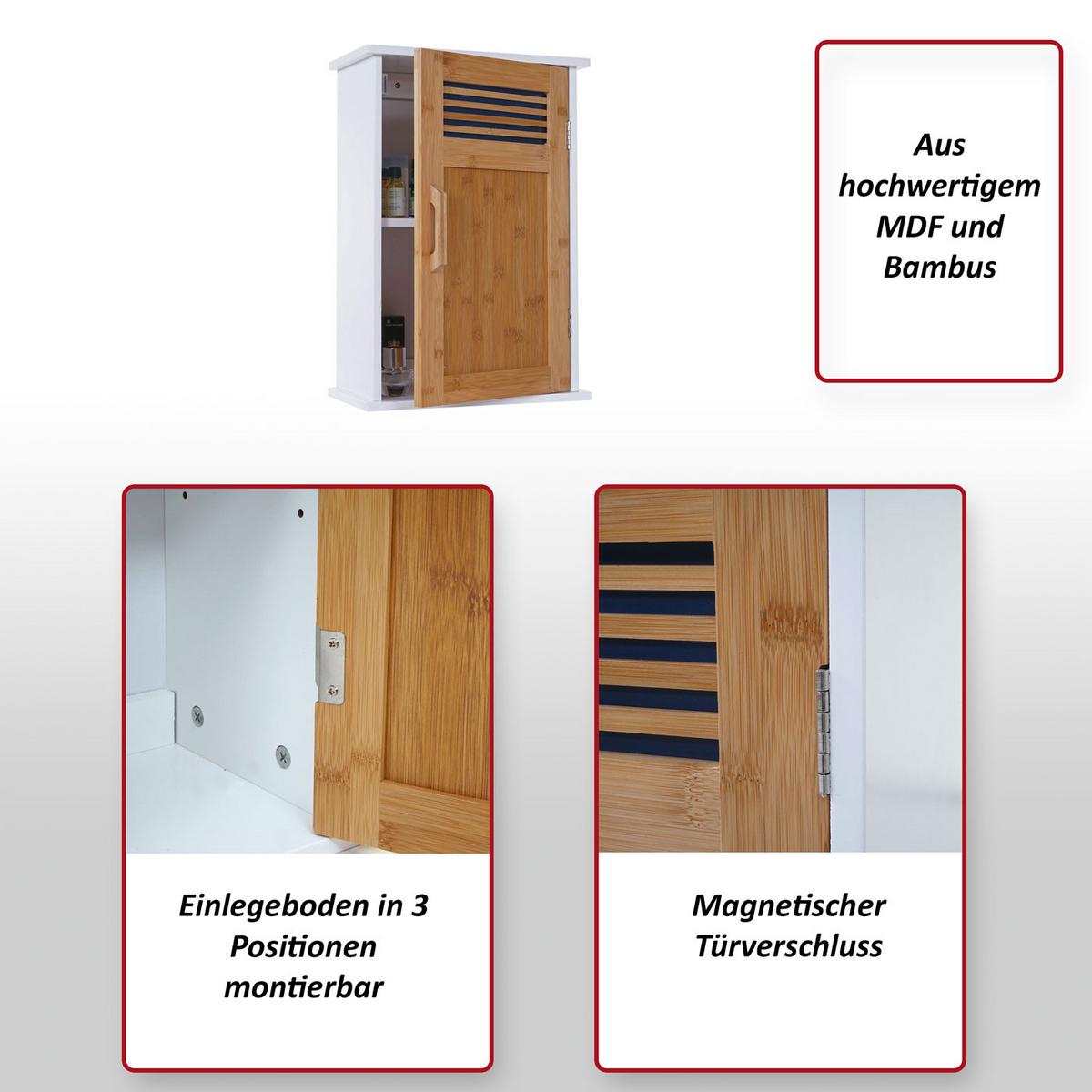 HÄNGESCHRANK Braun, Weiß - Braun/Weiß, Holz (35/52/21cm) - MCW