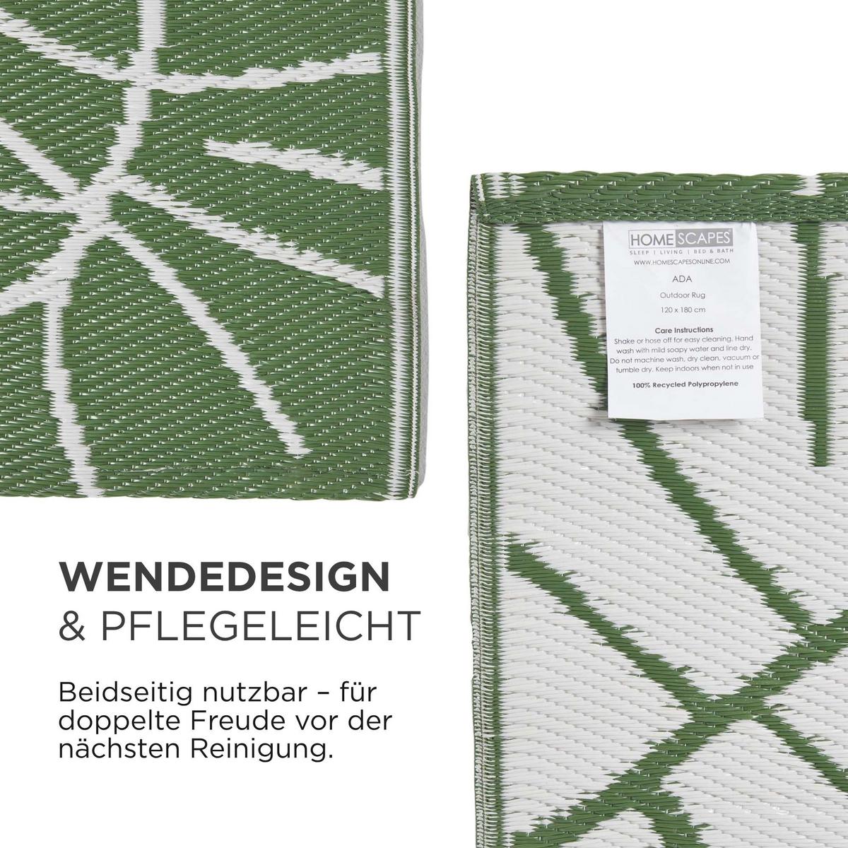 OUTDOORTEPPICH Ada, floral gemustert 240/300 cm - Dunkelgrün, Kunststoff (240/300cm) - Homescapes