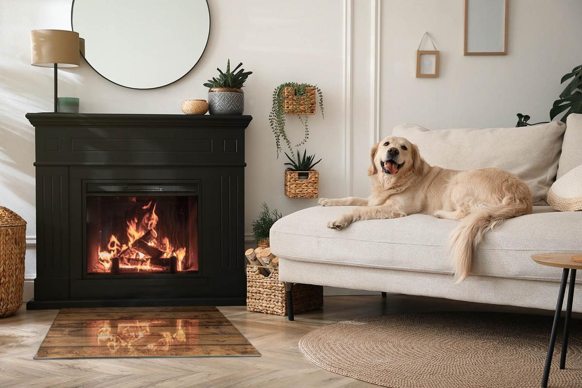 GLASPLATTE für Kamin 80x60 cm - Braun, Glas (80/60/0.4cm) - TULUP