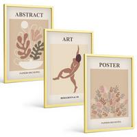 BILDER SET 3er Set - 40x60 cm Goldrahmen - Matisses stilvolle Kompositionen - Goldfarben, Kunststoff (40/60cm) - TULUP