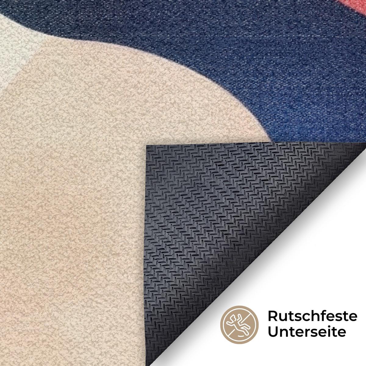FUSSMATTE Abstrakt - Blau - Rosa Fußabtreter 120x80 cm - Multicolor, Kunststoff (120/0.4cm) - MuchoWow