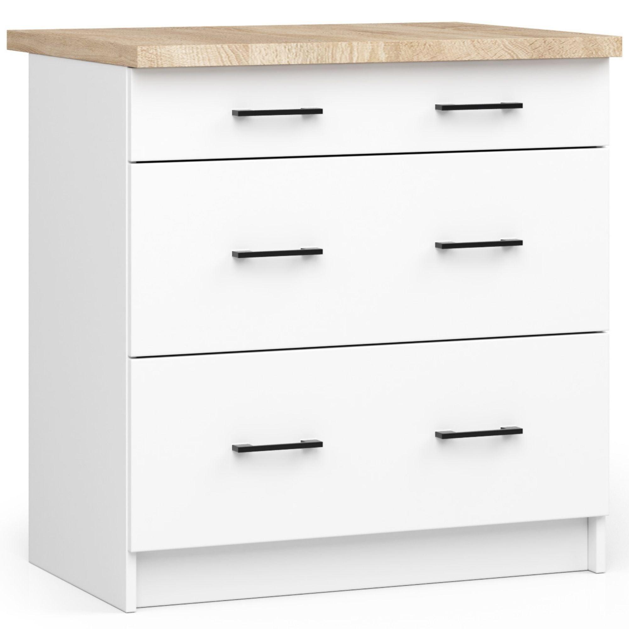 UNTERSCHRANK Weiß 85/80/46 - Weiß, Holzwerkstoff (80/85/46cm) - RAUMHIRSCH FURNITURE