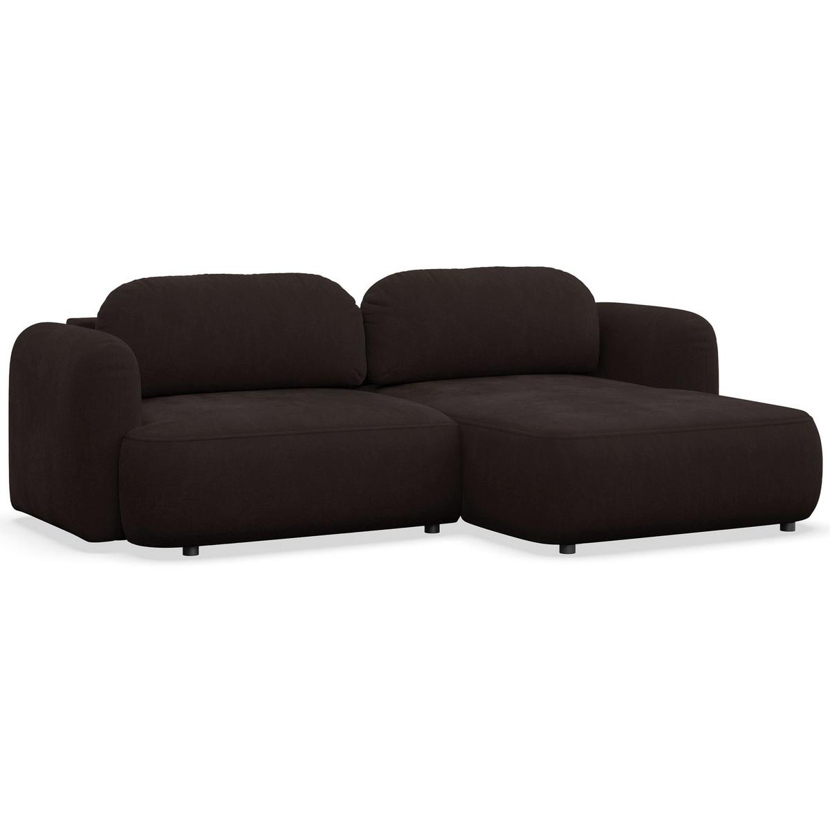 ECKSOFA Tvoya braunes Chenille - Schwarz/Braun, Kunststoff/Textil (175/267cm) - Selsey