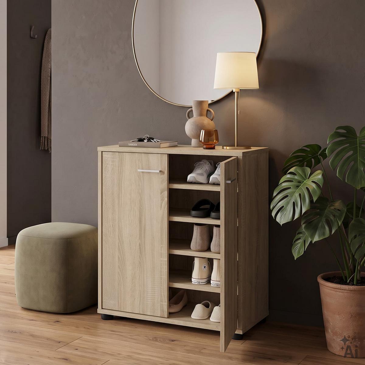 SCHUHSCHRANK LENNIS Sonoma Eiche - Sonoma Eiche, Holzwerkstoff (60/70/35cm) - CARO-Möbel