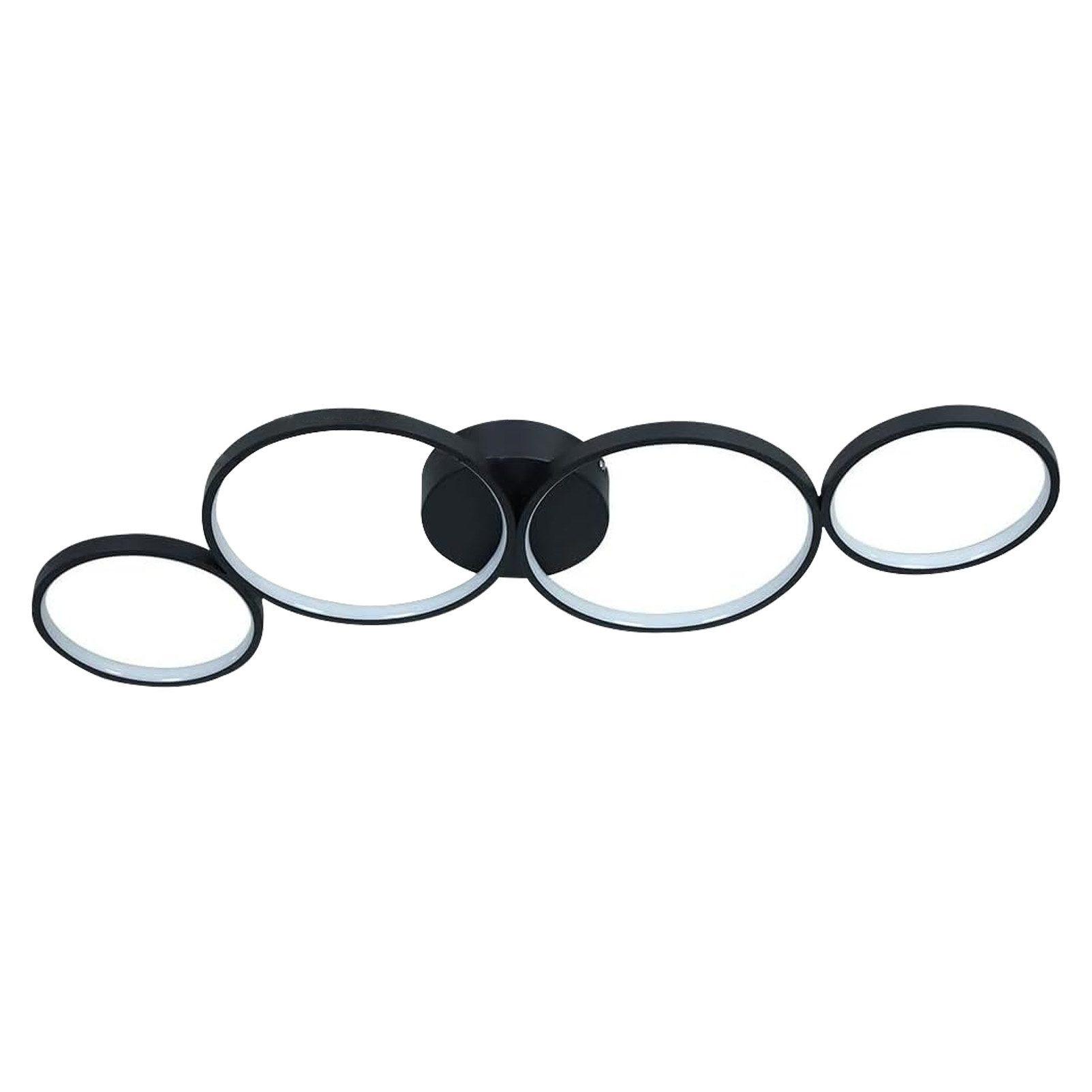 LED-DECKENLEUCHTE Prometheus 51.5/31/6cm - Schwarz, Metall (51.5/31/6cm) - ZMH