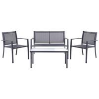LOUNGE-SET mit Tisch 4-Sitzer TAVOLETO Dunkelgrau Metall - Dunkelgrau, Metall - Beliani