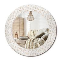 SPIEGEL Rund Ø 50 cm mit Aufdruck - Creme, Glas (50/50/0.4cm) - Wallfluent