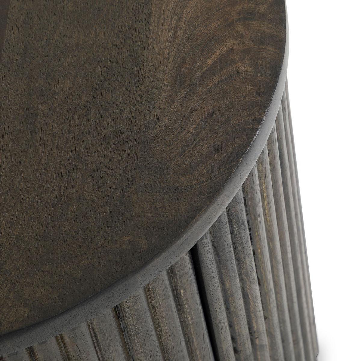NACHTTISCH FLUTED braun - Braun, Metall (40/52/40cm) - IDIMEX