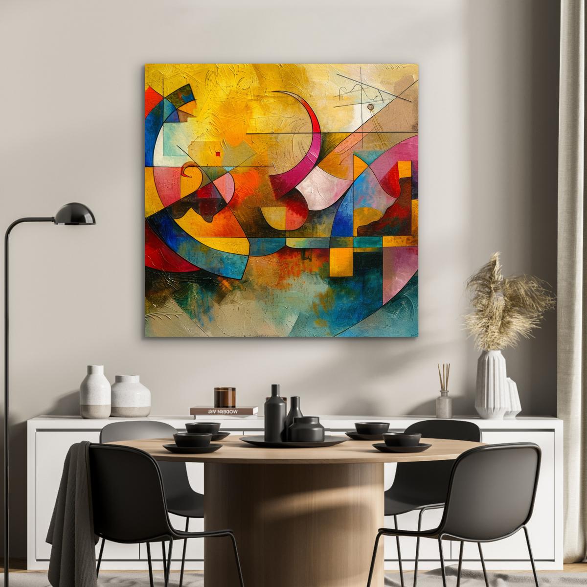 METALLBILD Kunst - Abstrakt - Modern 90x90 cm - Gelb, Metall (90/90cm) - MuchoWow