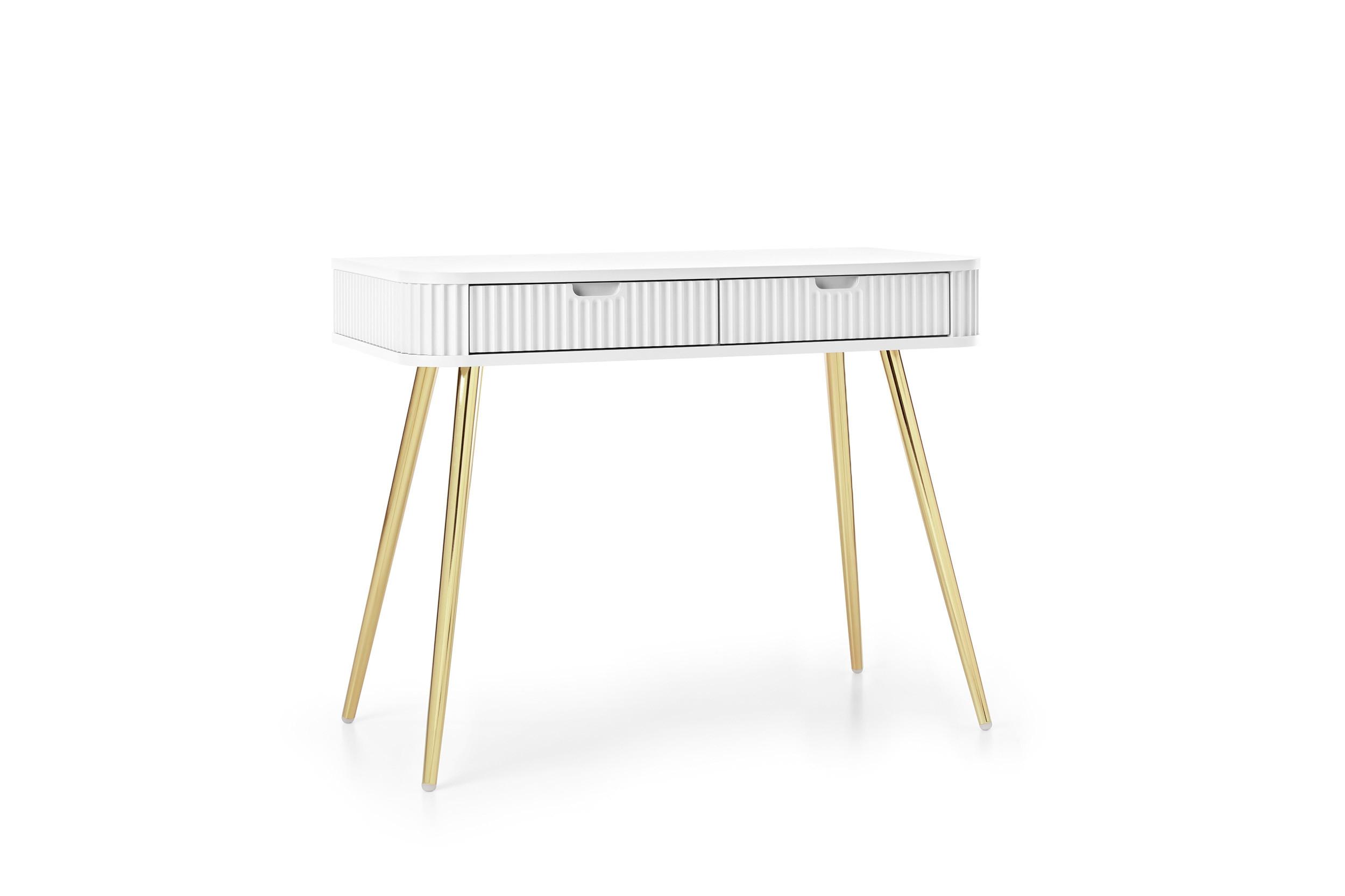 KONSOLENTISCH ZENZERO 103/80/49 cm mit Schubladen, Weiß - Weiß, Holzwerkstoff (49/103/80cm) - MASSENO