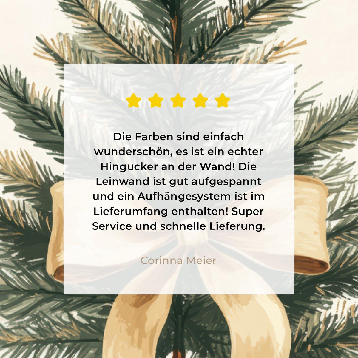 LEINWANDBILD Weihnachtsbaum - Weihnachten - Frohe Weihnachten - Beige Deko Groß 90x140 cm - Sandfarben, Textil (90/140cm) - MuchoWow