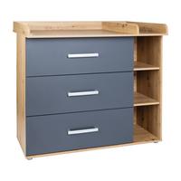 WICKELKOMMODE Alessio 115/100/75 cm Anthrazit Artisan Oak - Anthrazit/Silberfarben, Holzwerkstoff/Kunststoff (115/100/75cm) - arthur berndt