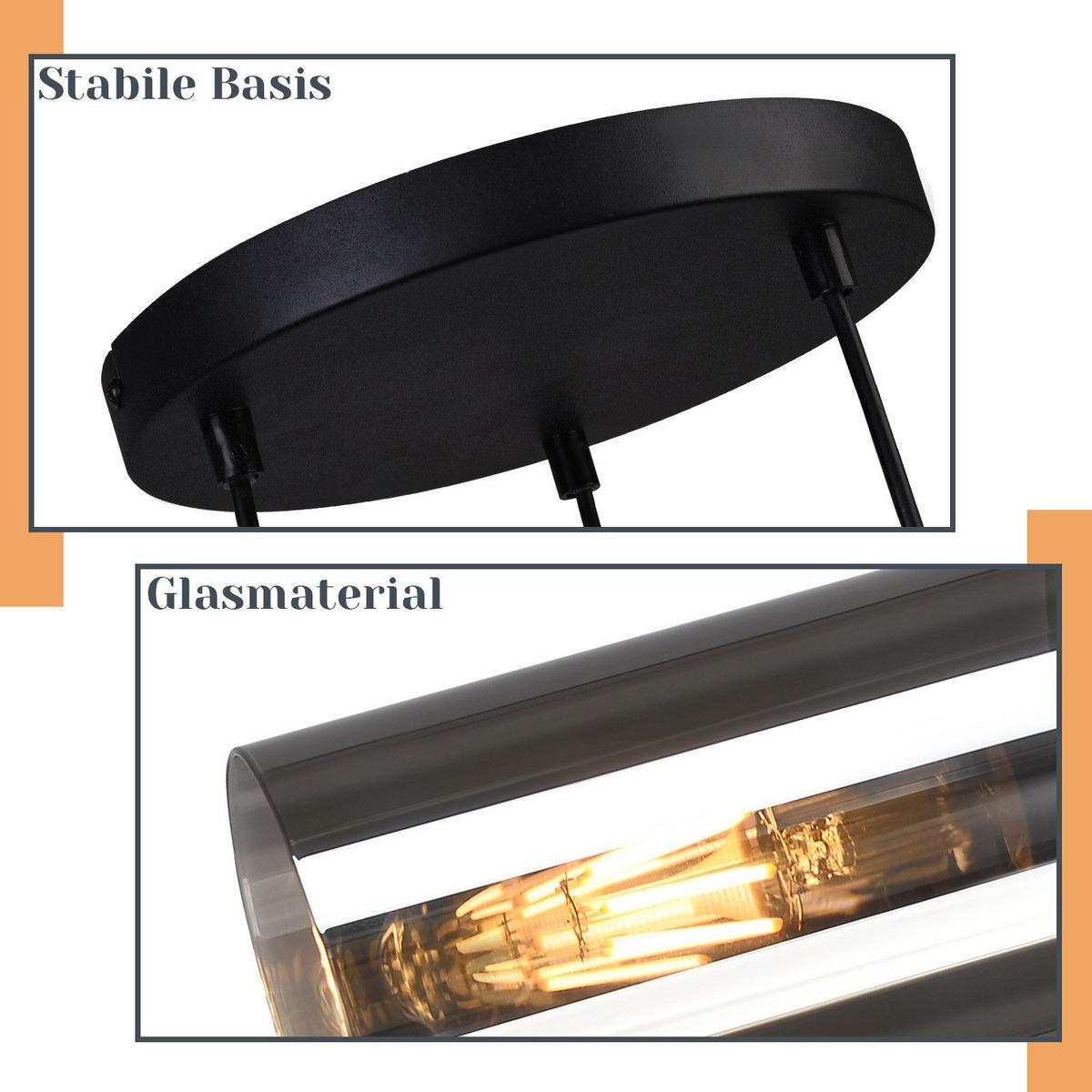 PENDELLEUCHTE Elmar 3-flammig 22/22/150 cm - Schwarz, Metall (22/22/150cm) - Nettlife