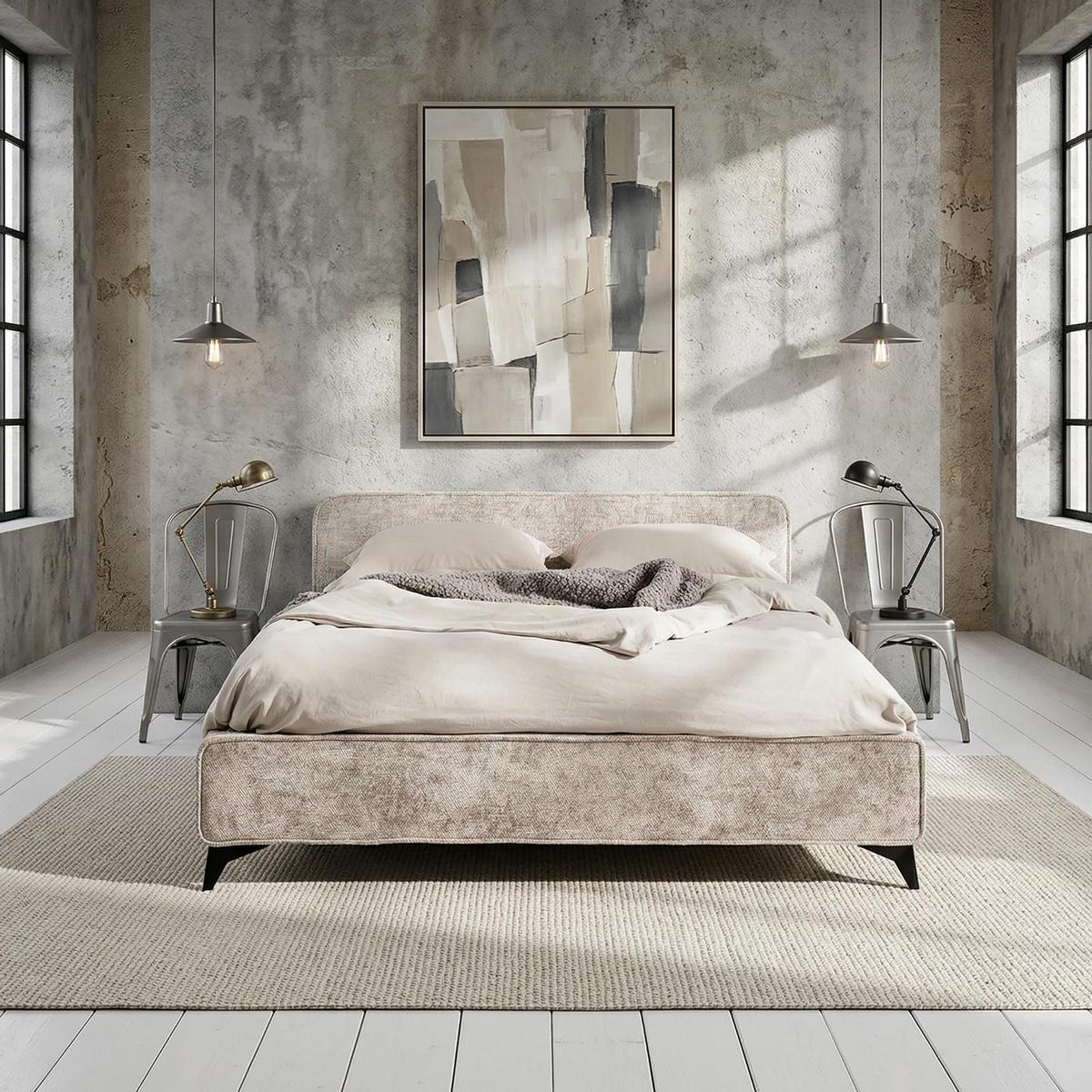 POLSTERBETT VIRETTA 140X200 CM - Beige, Textil (140/200cm) - IDIMEX
