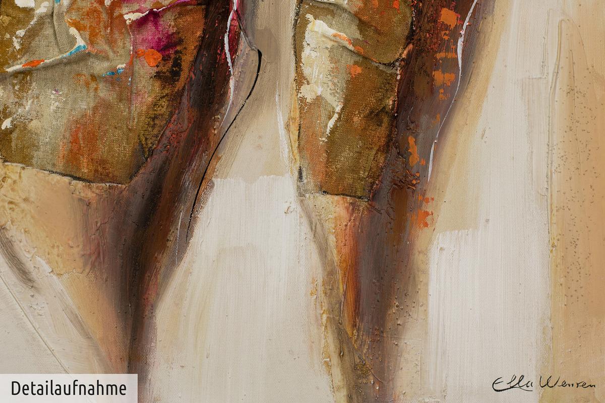 ACRYLBILD HANDGEMALT 60/60 cm - Beige/Braun, Holz/Textil (60/60cm) - KUNSTLOFT