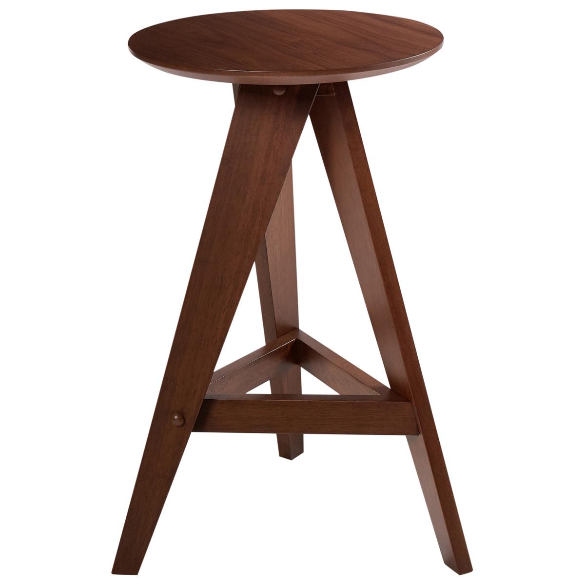 BARHOCKER 2er-Set Dunkelbraun Aroma - Dunkelbraun, Holz (43/62/43cm) - Beliani