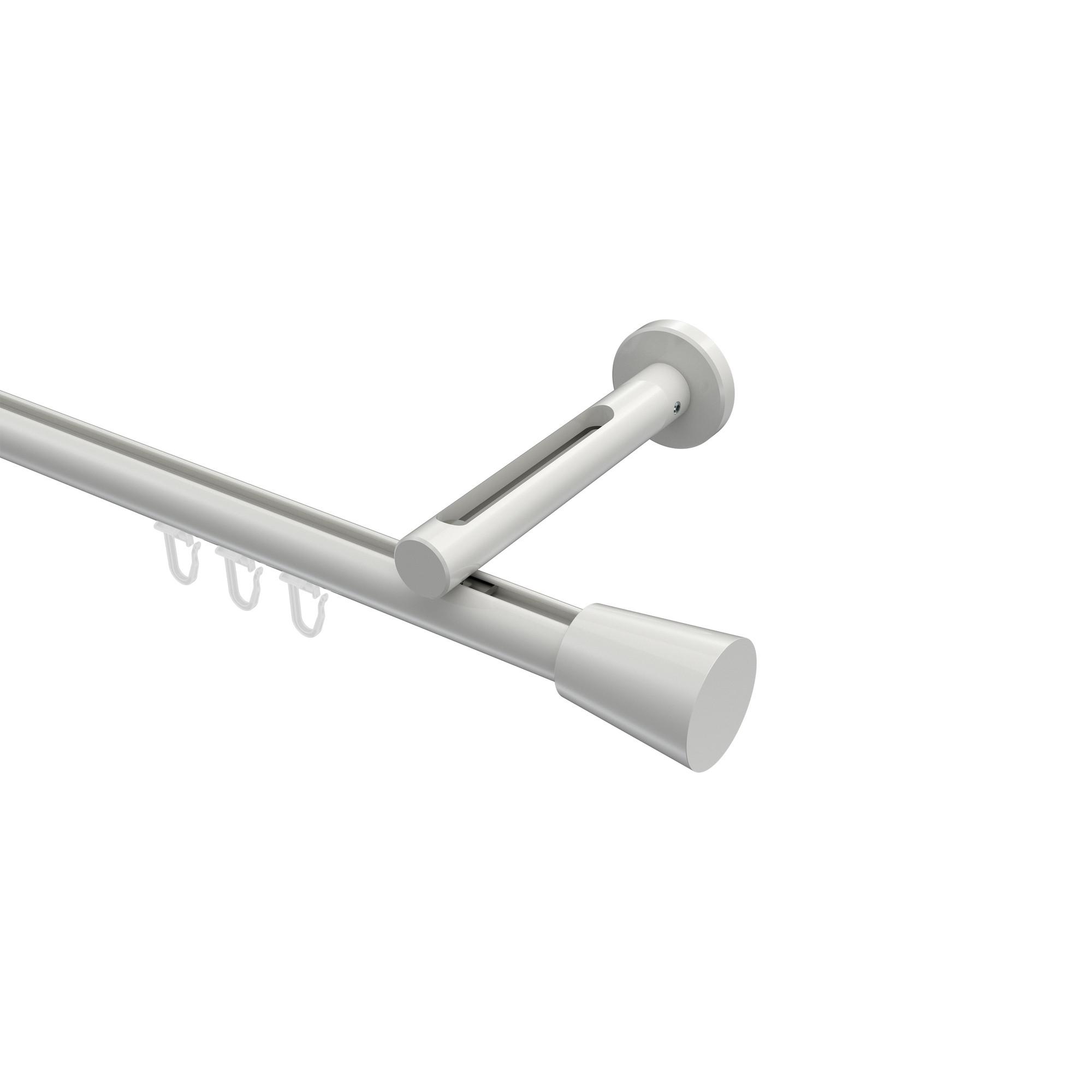 GARDINENSTANGE INNENLAUF Siteno Sitra 300 cm (geteilt in 3 x 100 cm), 1-läufig, 20 mm Ø Weiß - Weiß, Metall (300cm) - INTERDECO