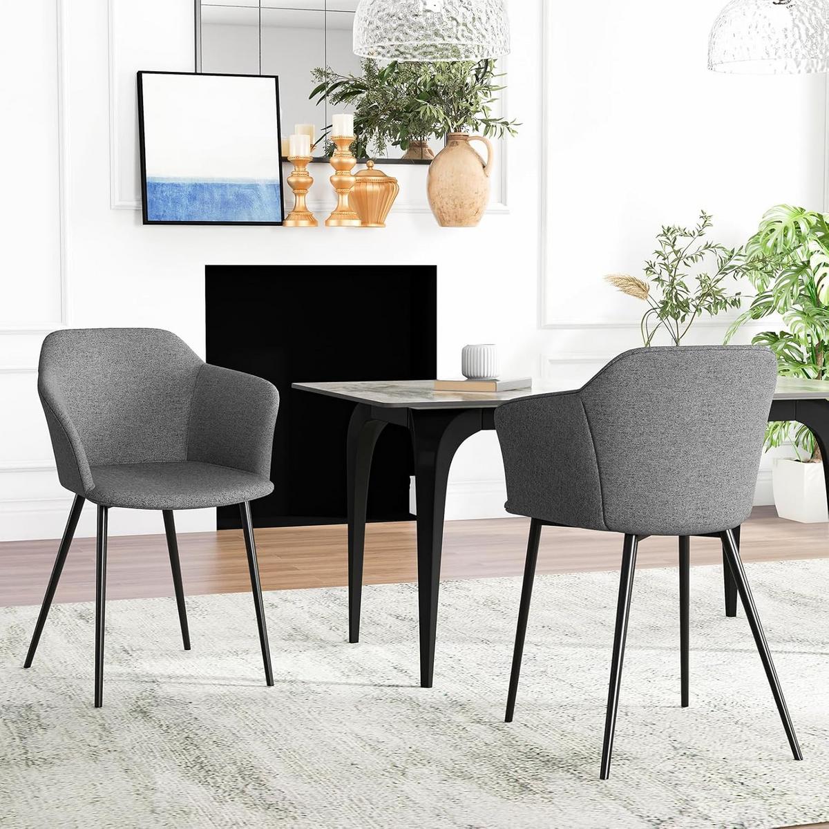 ESSZIMMERSTÜHLE Grau - Grau, Metall (60/83/53cm) - COSTWAY