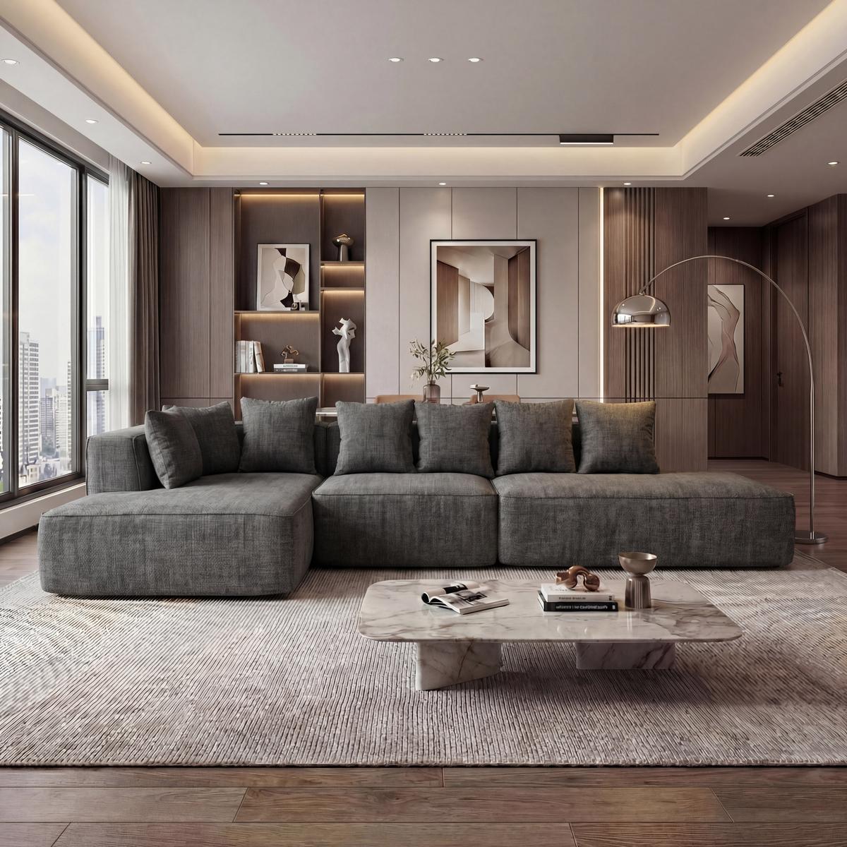 SOFA-GARNITUR Dunkelgrau - Dunkelgrau, Textil (310/60/150cm) - MCW