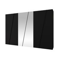DREHTÜRENSCHRANK Zen 2L 300 cm - Schwarz, Holzwerkstoff/Kunststoff (300/202/50cm) - MIRJAN24